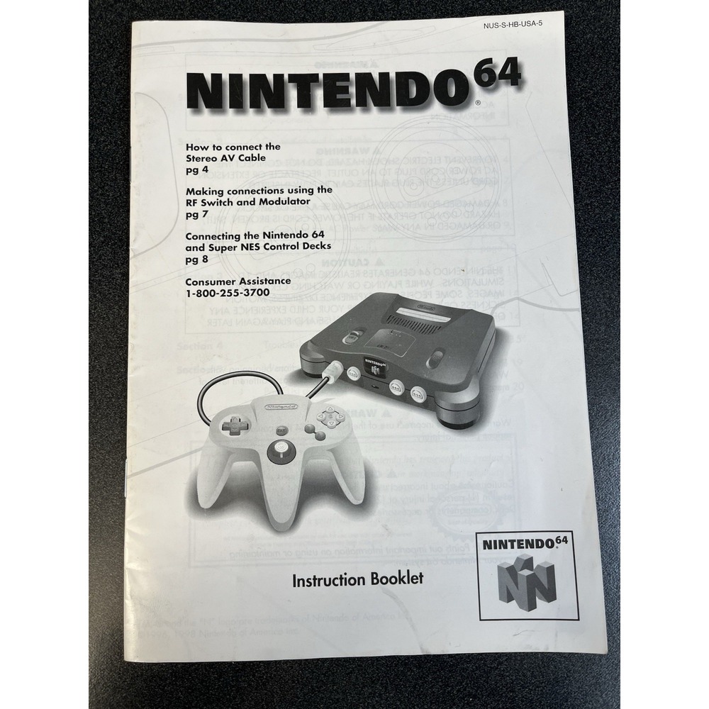 Nintendo 64 N64 Console Instruction Manual Booklet NUS-S-HB-USA-5